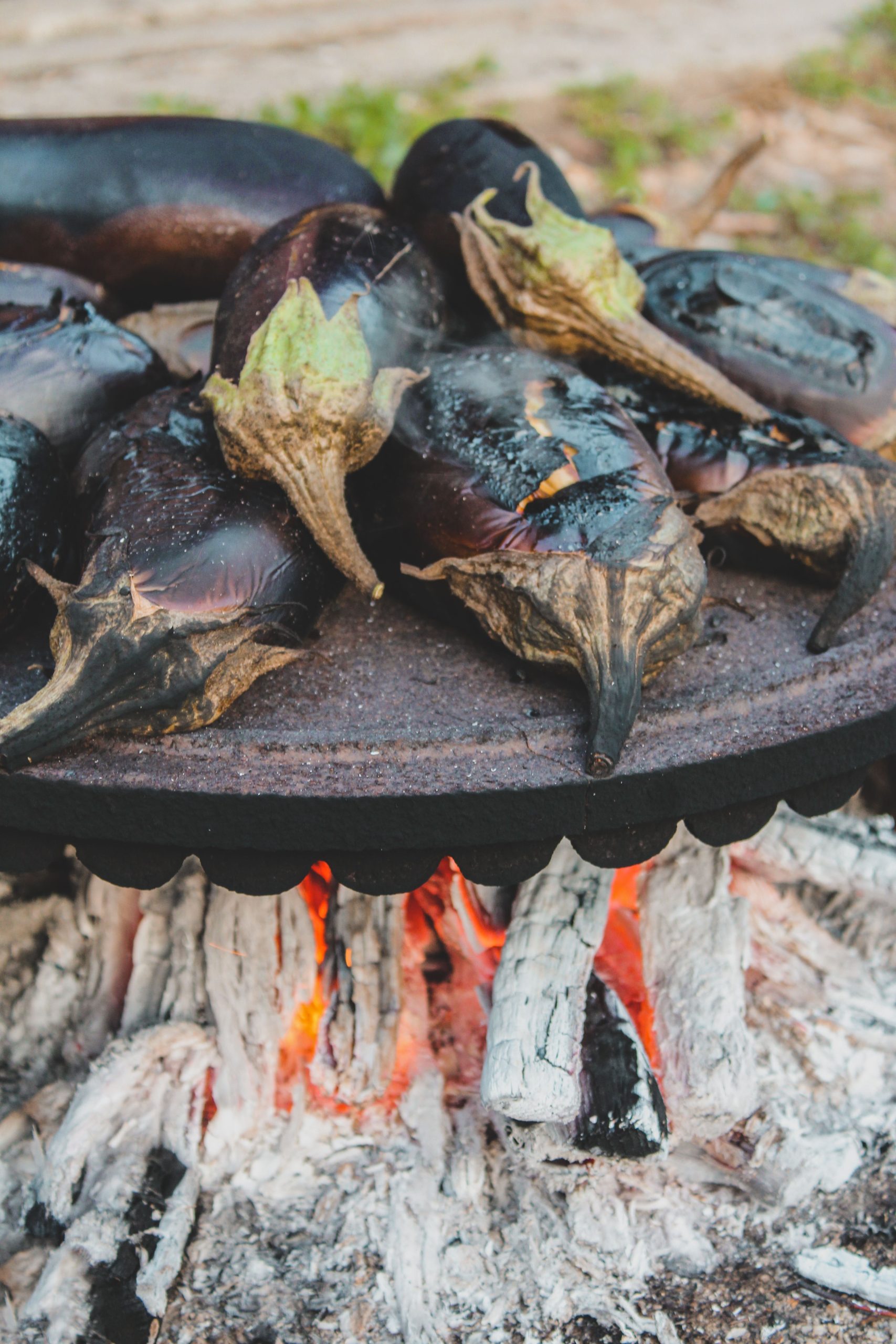Aubergines préparées pour la cuisson au four