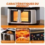 Auquk Air fryer à fenêtre 12 L, vue 3, en miniature