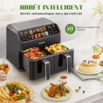 Draixcor Air fryer double panier 9 L, vue 3, en miniature