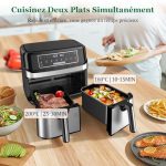 Emphsism Air fryer double compartiment 9 L, vue 2, en miniature