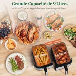 Emphsism Air fryer double compartiment 9 L, vue 3, en miniature