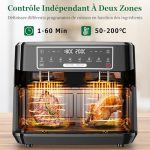 Emphsism Air fryer double compartiment 9 L, vue 4, en miniature