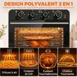 HOMCOM Four air fryer à rôtissoire 36 L, vue 4, en miniature