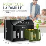 Juskys Air fryer double tiroir 9 L, vue 3, en miniature