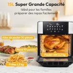 LLIVEKIT Air fryer XXL 15 L, vue 3, en miniature