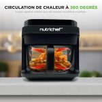 NutriChef Air fryer en verre 5,5 L, 8 modes, vue 4, en miniature